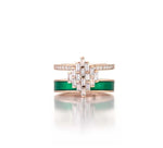 Load image into Gallery viewer, Art-Deco Baguette &amp; Enamel Ring
