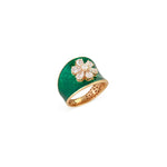 Load image into Gallery viewer, Evergreen Diamonds &amp; Enamel Ring
