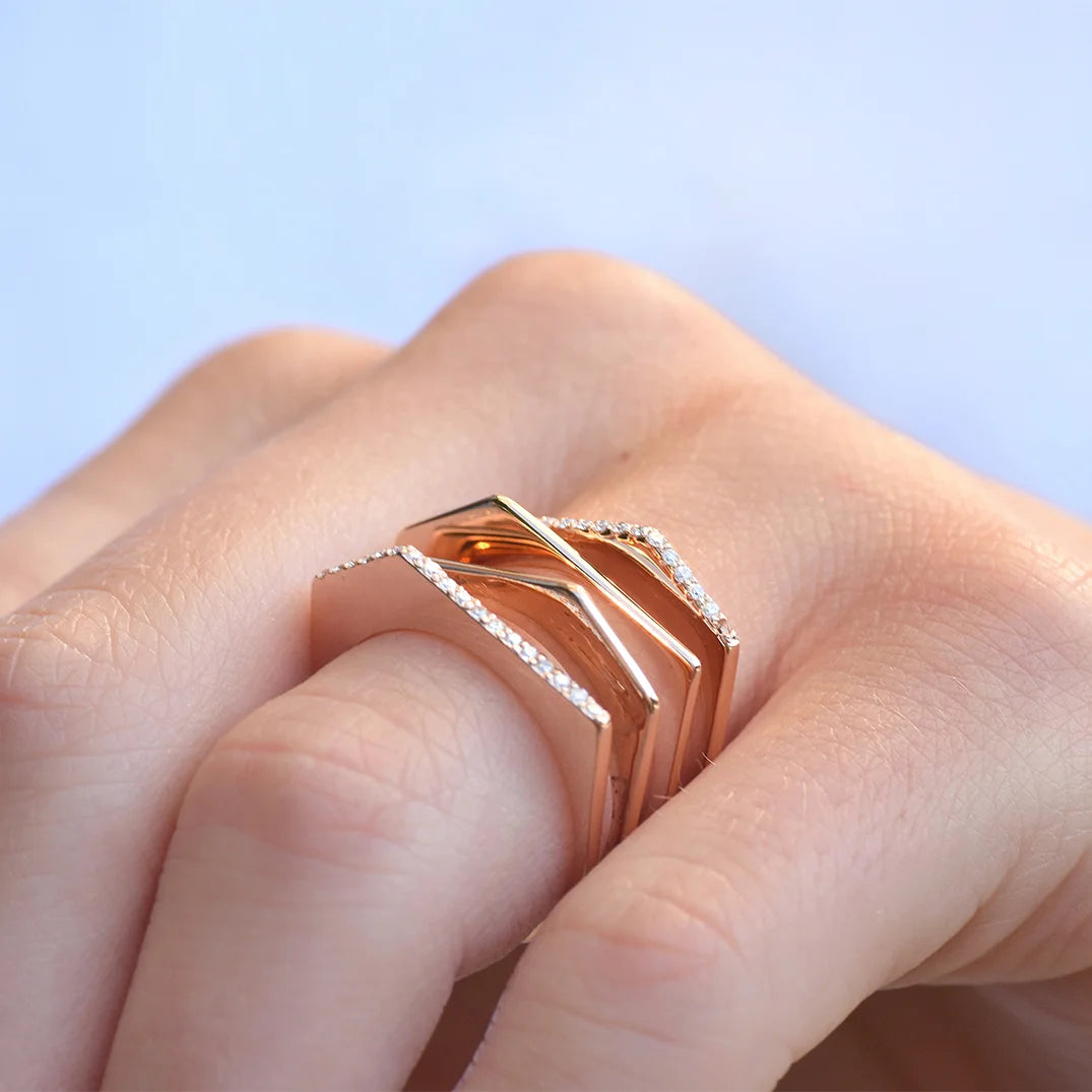 Rooftop Ring with Diamonds