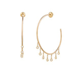 Load image into Gallery viewer, Large Dangling Diamond Hoops
