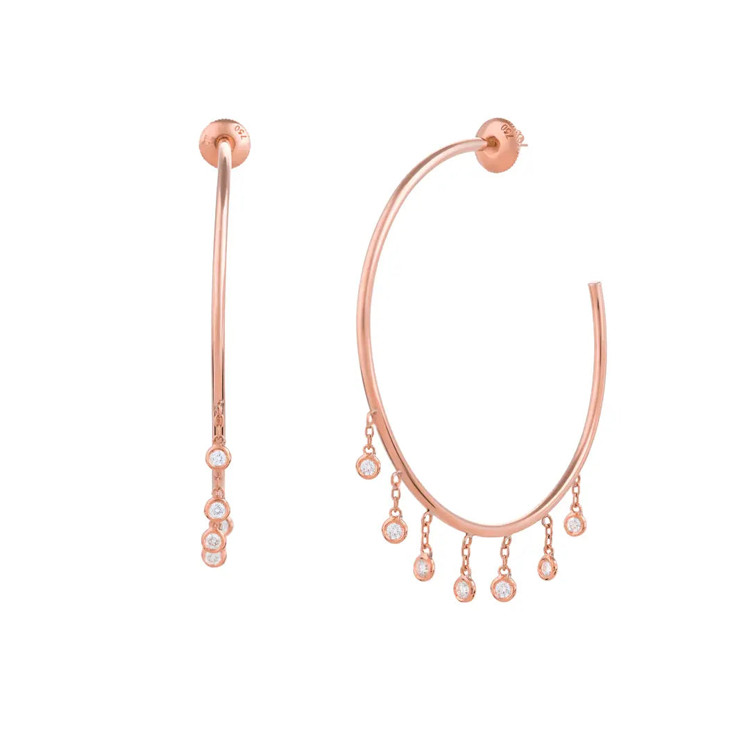 Large Dangling Diamond Hoops