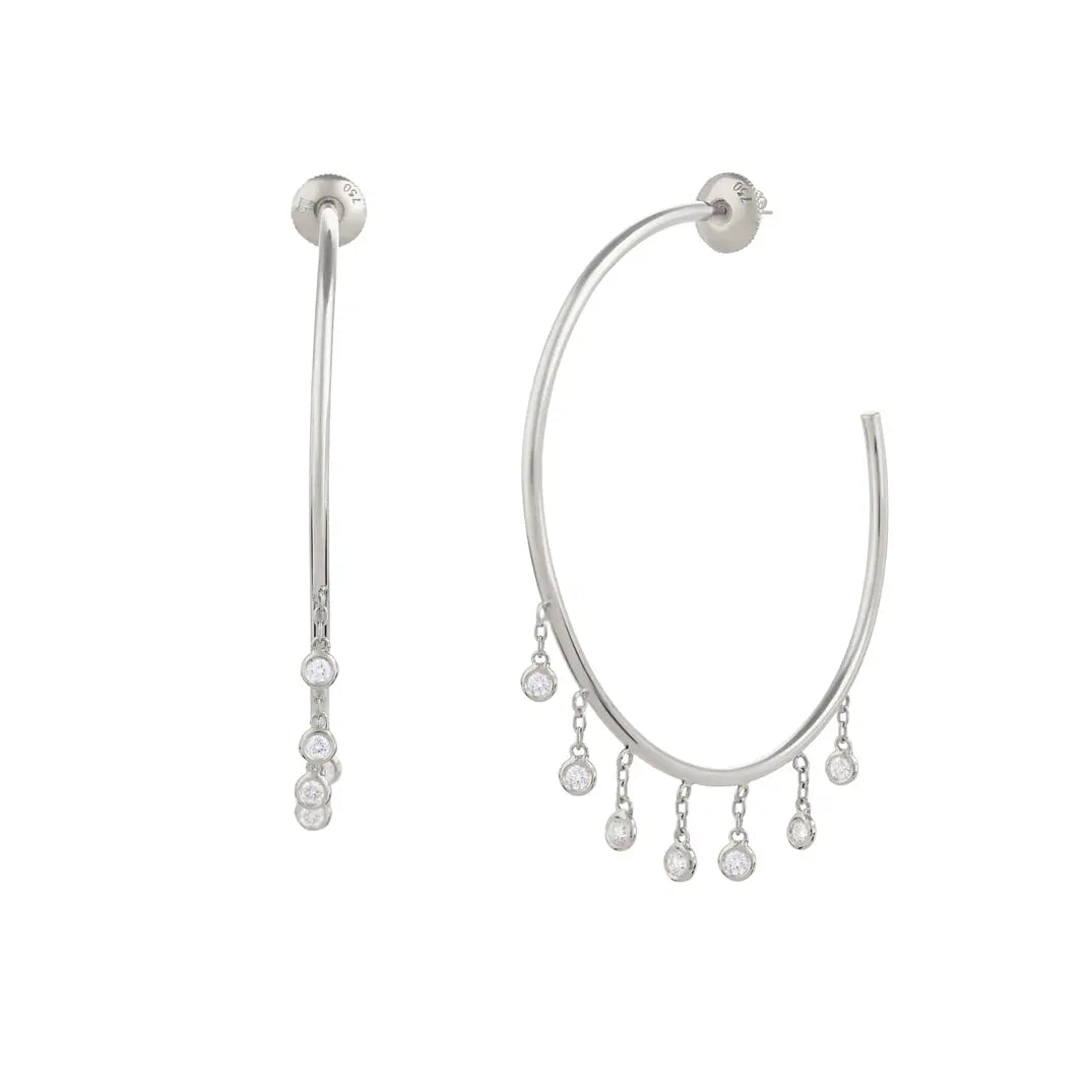 Large Dangling Diamond Hoops