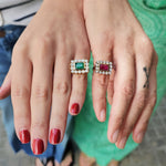Load image into Gallery viewer, Emerald Birwaz Ring, Large Size
