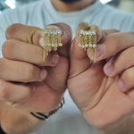 Load image into Gallery viewer, Multi-Shaped Diamond &amp; Chains Earrings
