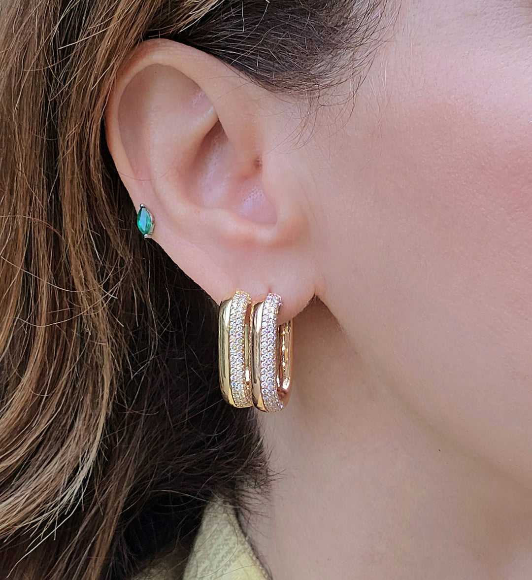 Double Dipped Diamond Hoops