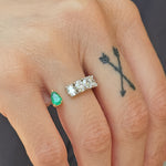 Load image into Gallery viewer, Emerald &amp; Ovals Semi-Band Ring
