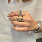 Load image into Gallery viewer, Gold &amp; Emeralds Harmony Ring
