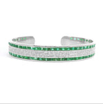 Load image into Gallery viewer, Emerald Baguettes Ayat Al Kursi Bangle
