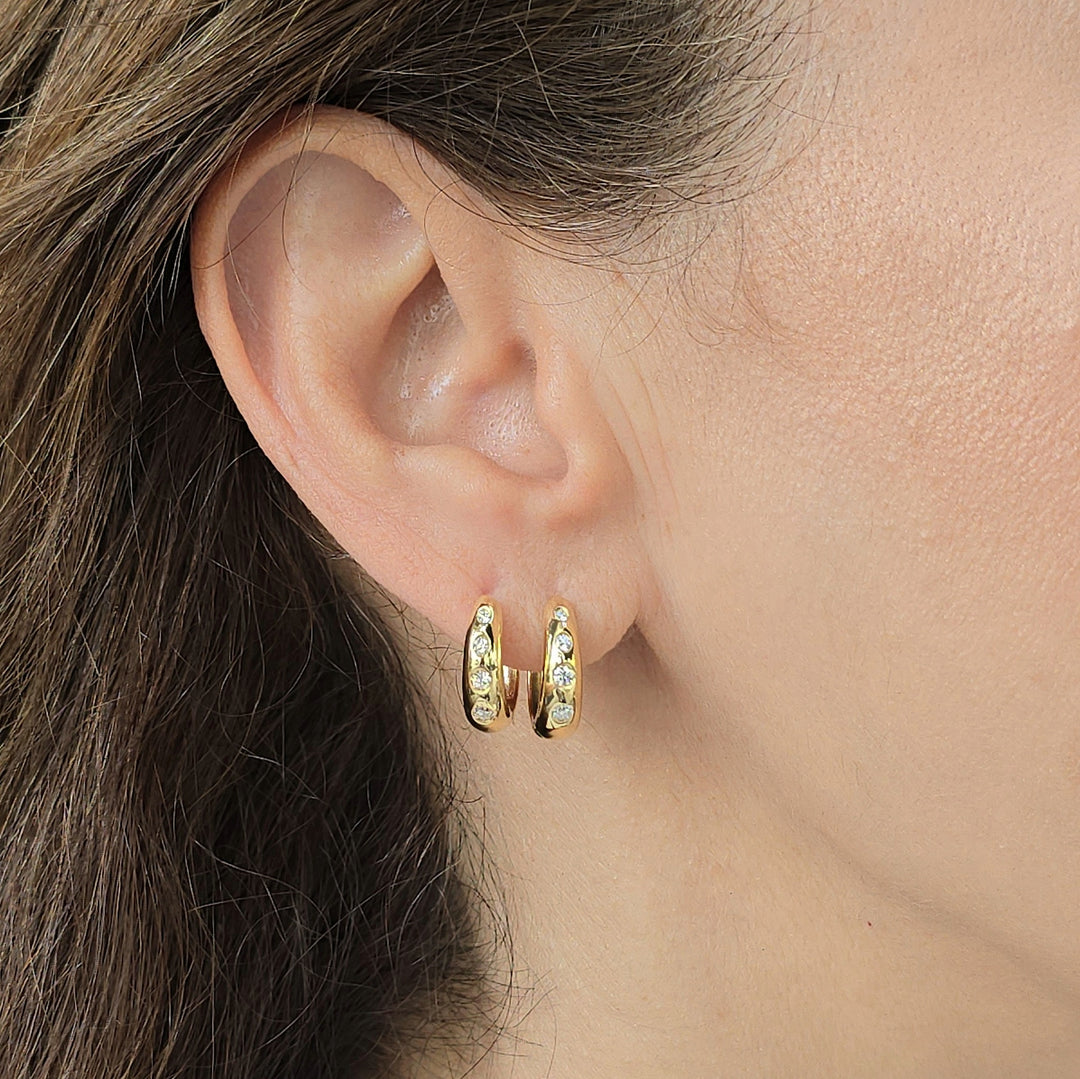 Diamond Polkadot Small Hoops