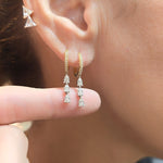 Load image into Gallery viewer, Illusion Pear-Drop Hoops
