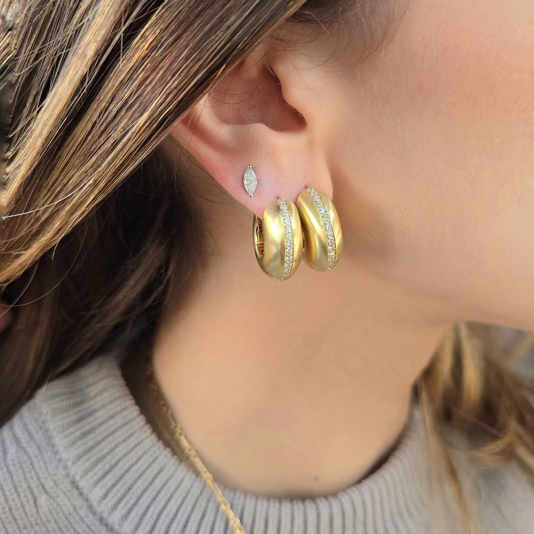 Chunky Gold & Diamond Hoops