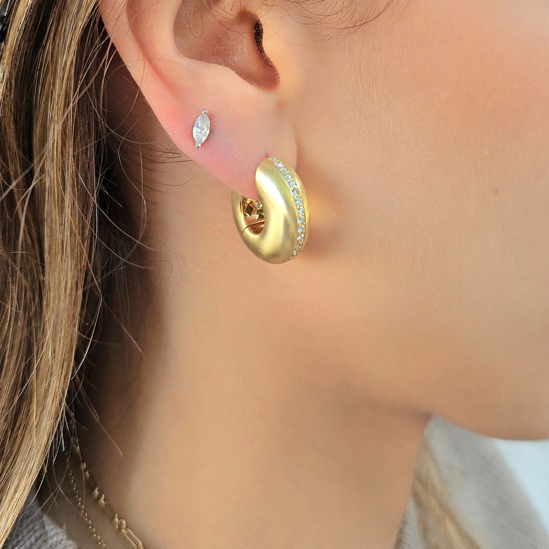 Chunky Gold & Diamond Hoops