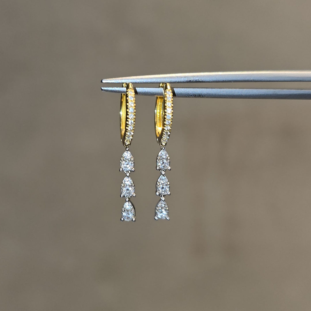 Illusion Pear-Drop Hoops