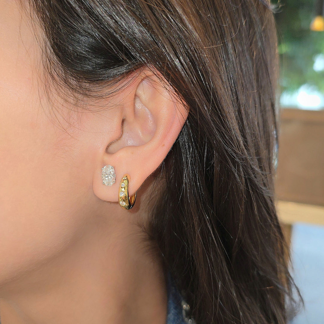 Diamond Polkadot Small Hoops