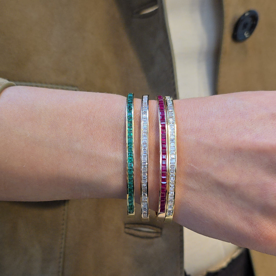 Ruby Baguette Channel-Set Bracelet