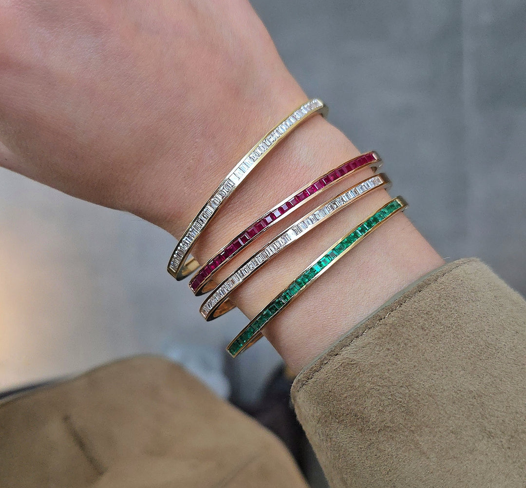 Ruby Baguette Channel-Set Bracelet