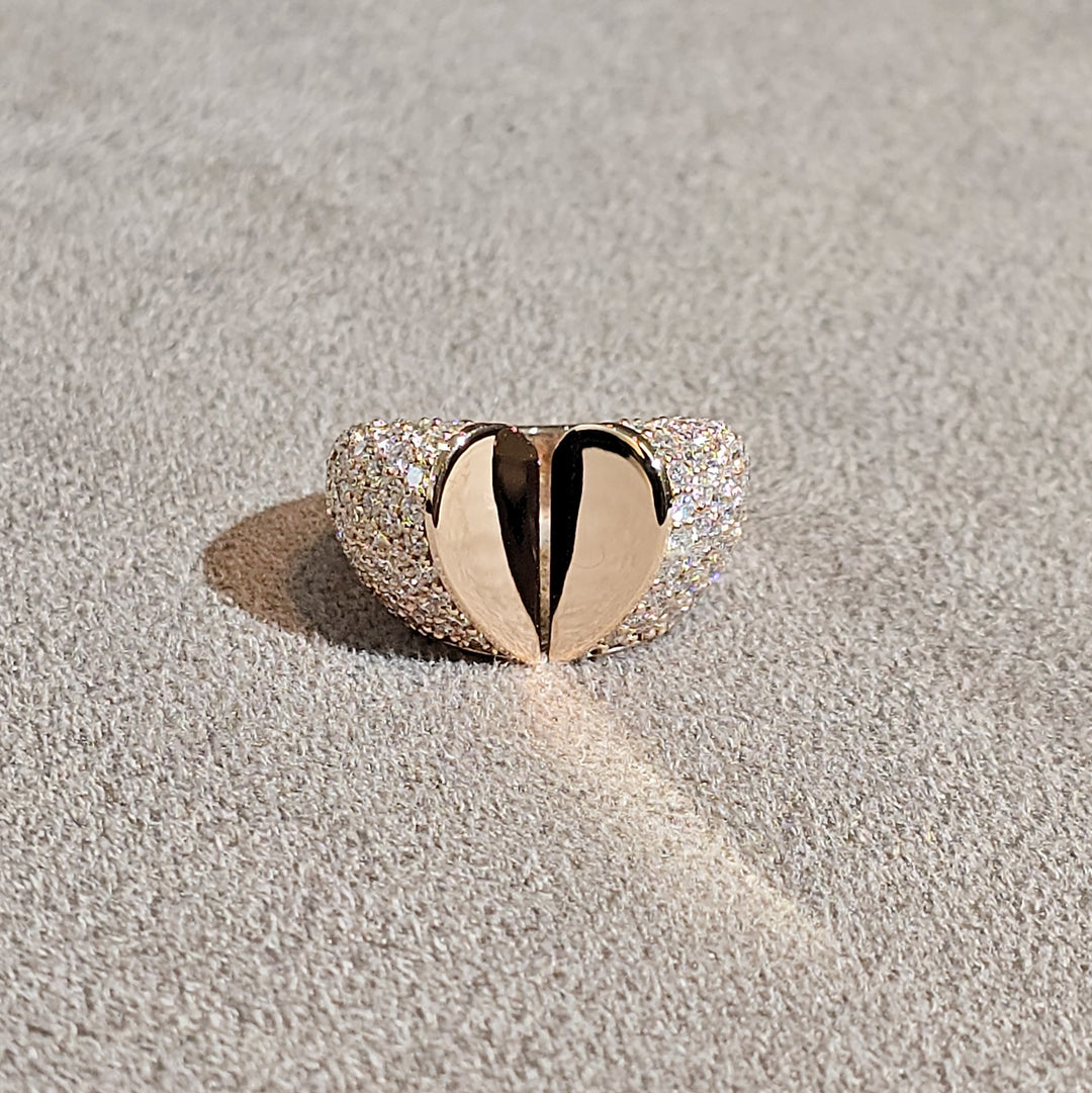 Heart Mirror Diamond Ring