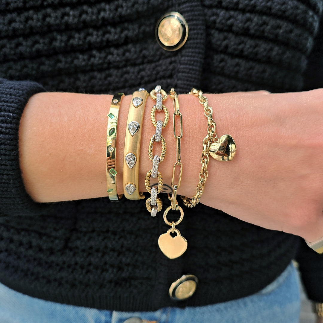 Paperclip Chain Heart Bracelet