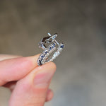 Load image into Gallery viewer, Sapphire &amp; Diamond Halo Hoops
