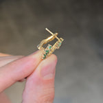 Load image into Gallery viewer, Emerald &amp; Diamonds Halo Hoops

