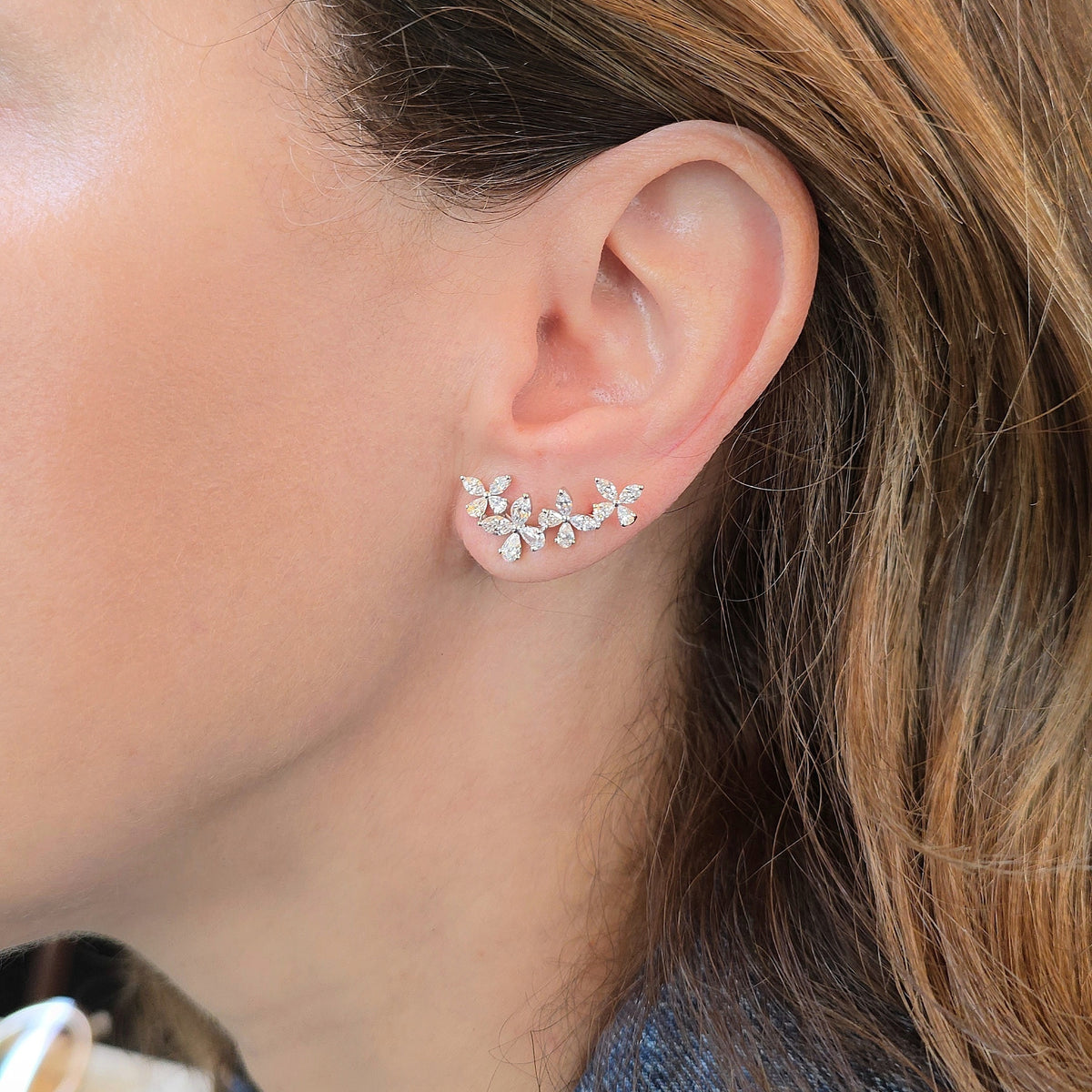 Diamond vine earrings