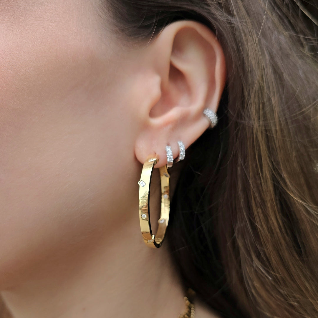 Scattered Diamonds Hoops