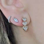 Load image into Gallery viewer, Triple-Heart Illusion Diamond Earrings
