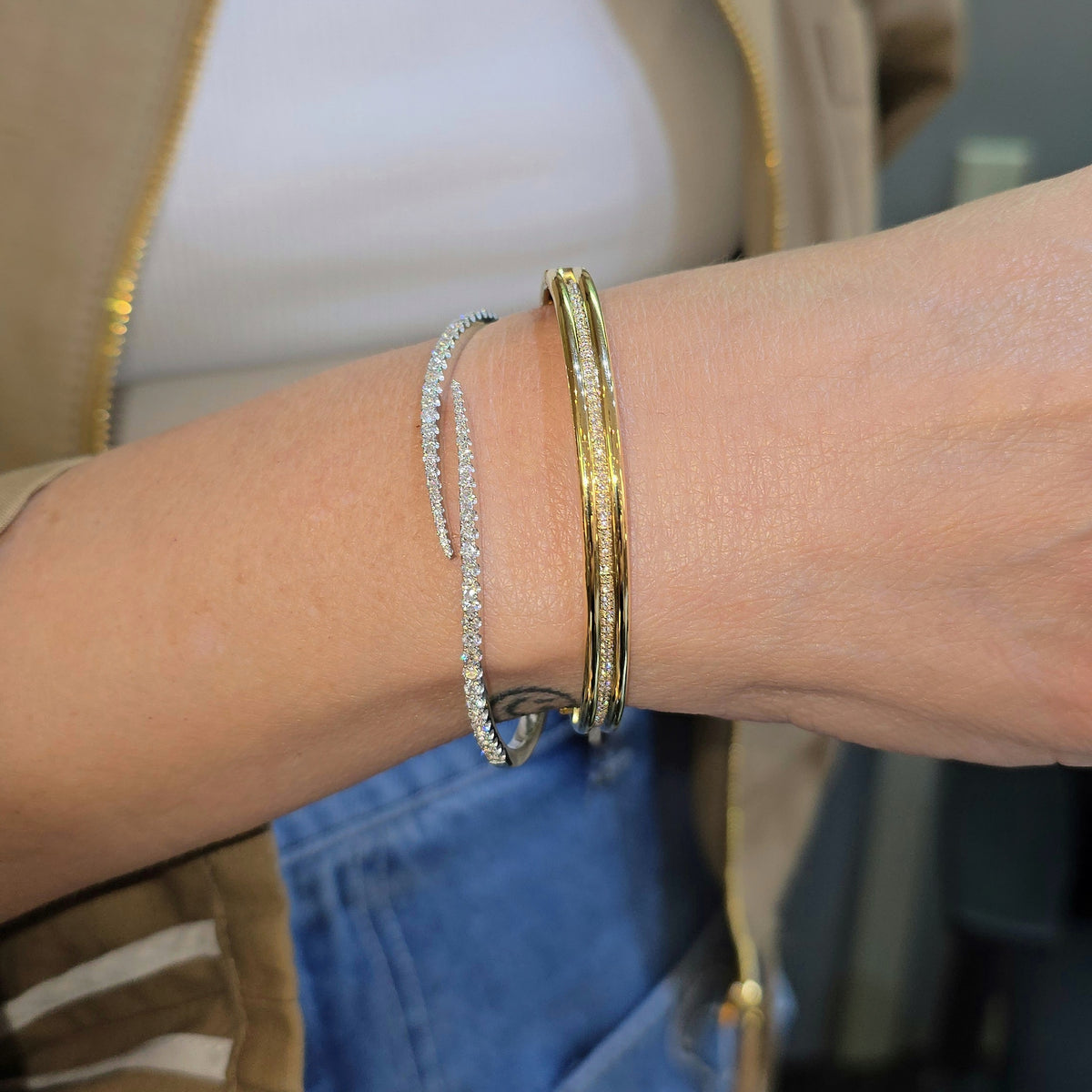 Double decker diamond bracelet