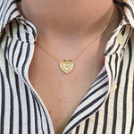 Load image into Gallery viewer, Gold-Brushed Radiant Heart Necklace
