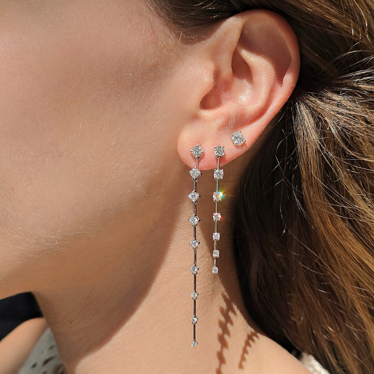 Shorter off the line diamond earrings