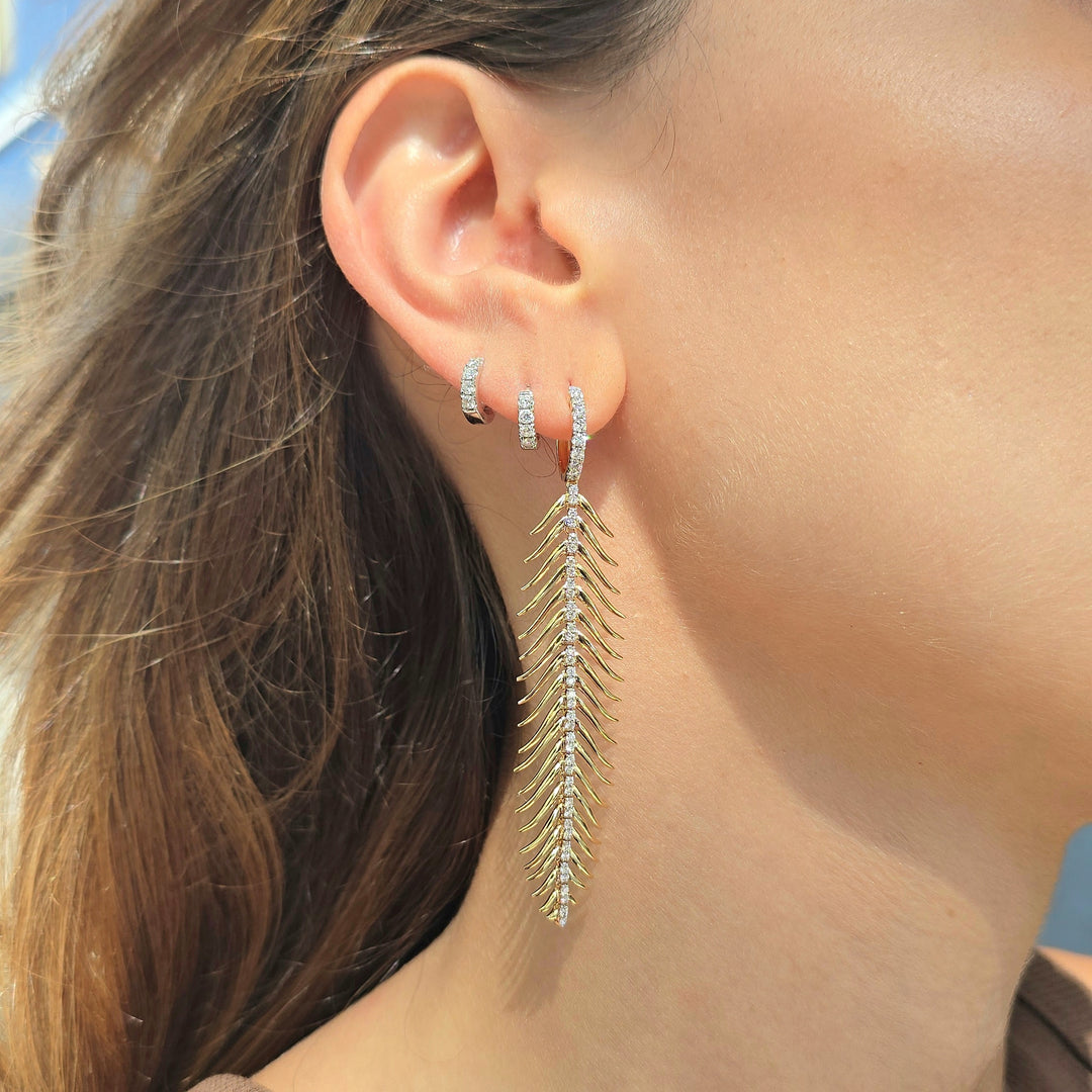 Diamond Feather Stroke Earrings