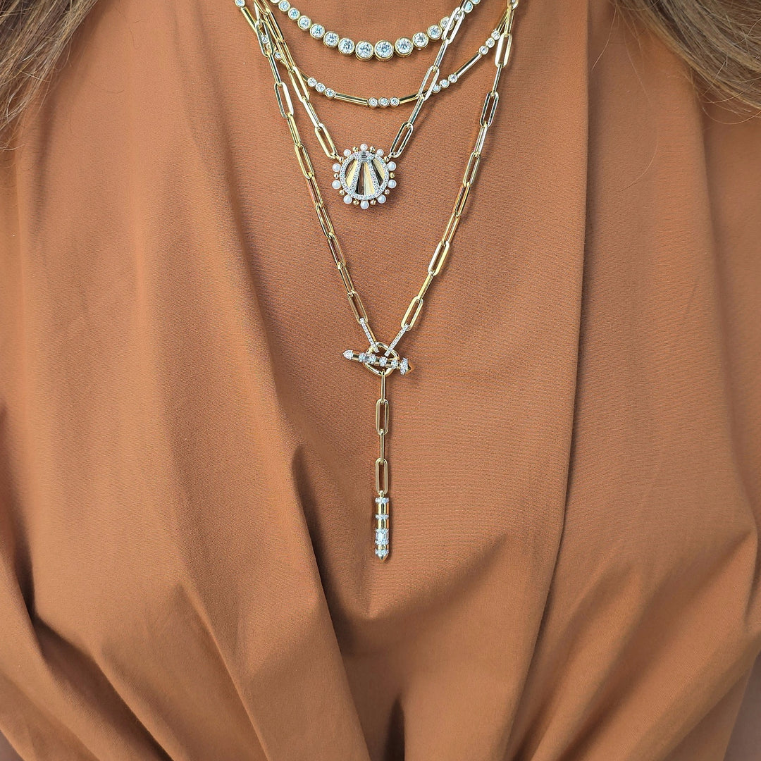 Diamond Orbit Lariat Necklace