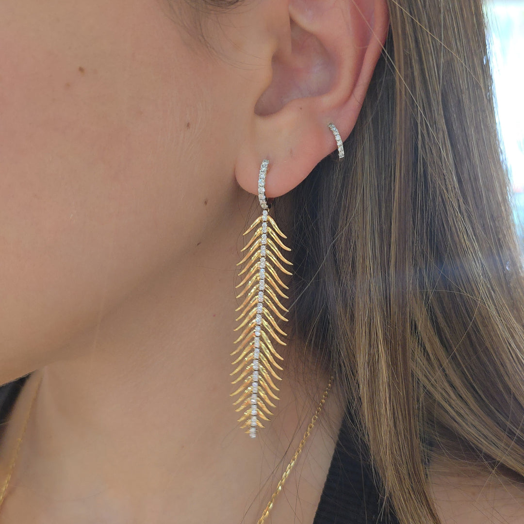 Diamond Feather Stroke Earrings