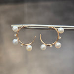 Load image into Gallery viewer, Celestial Pearl Hoops
