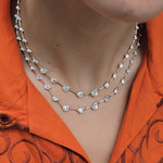 Load image into Gallery viewer, Semi-Bezel Pear Illusion Necklace
