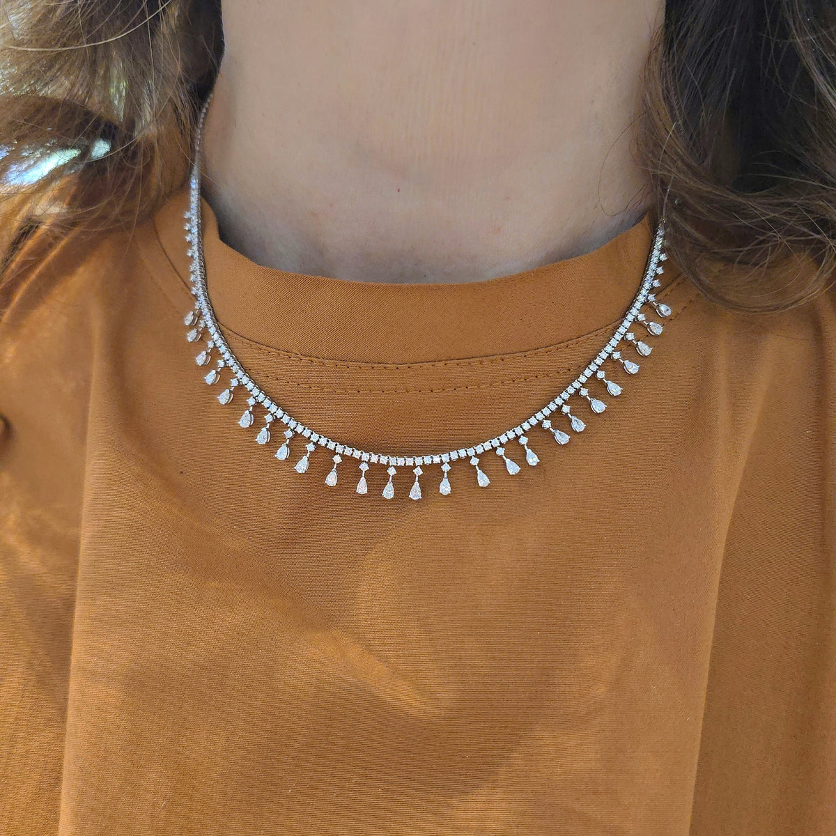Diamond cascade necklace