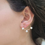 Load image into Gallery viewer, Celestial Pearl Hoops
