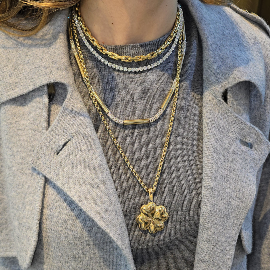 Gilded Diamond Sautoir Necklace