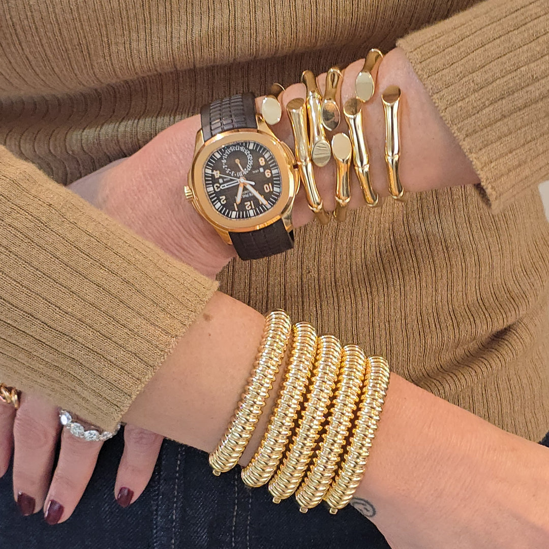 Chunky Ribbed Gold Bracelet