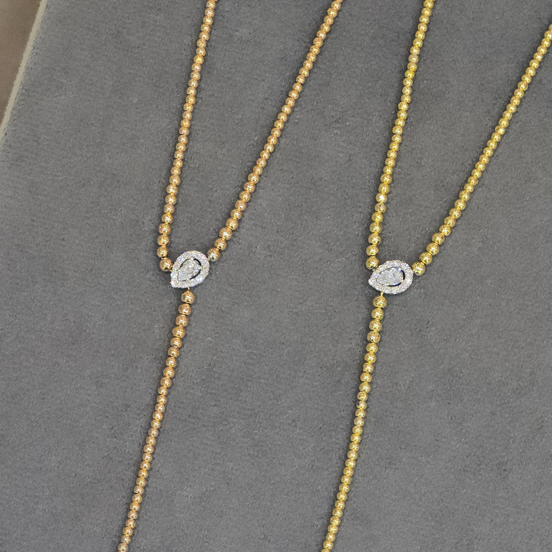 Bubbles & Pear Diamond Lariat