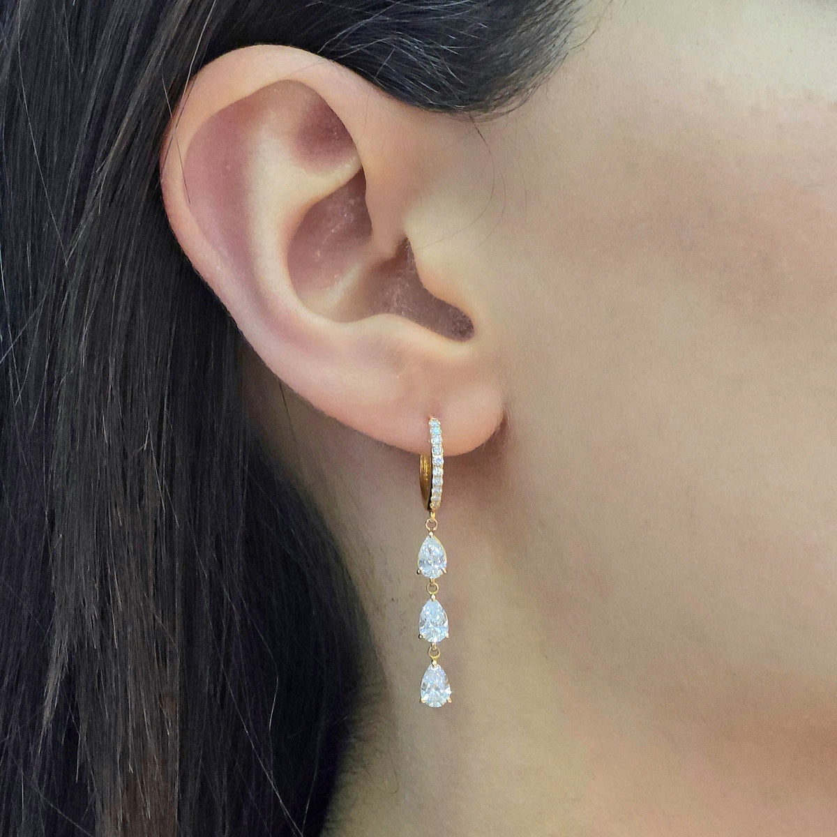 Pear drop hoops