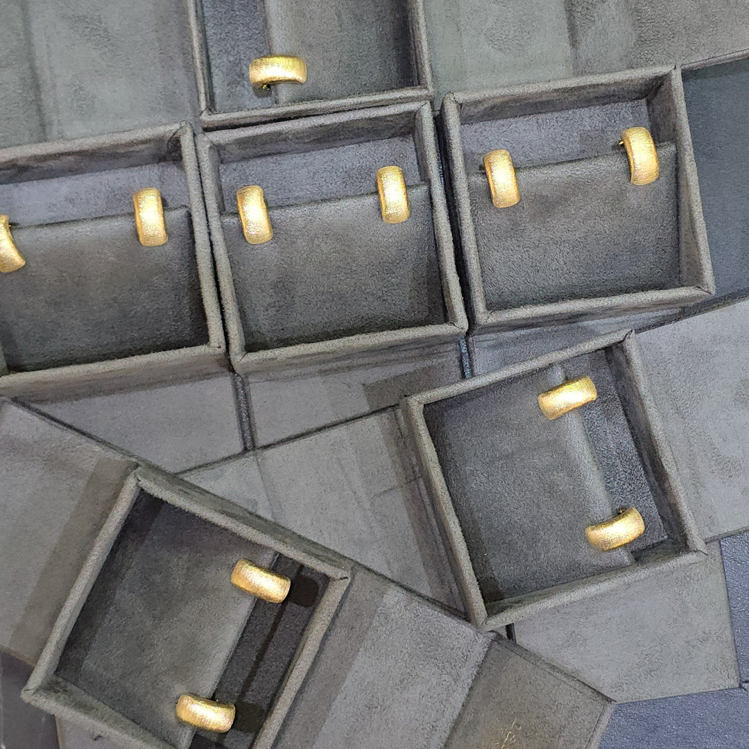 Satin Finish Gold Hoop Earrings