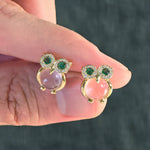 Load image into Gallery viewer, Rose-Quartz Owl Earrings
