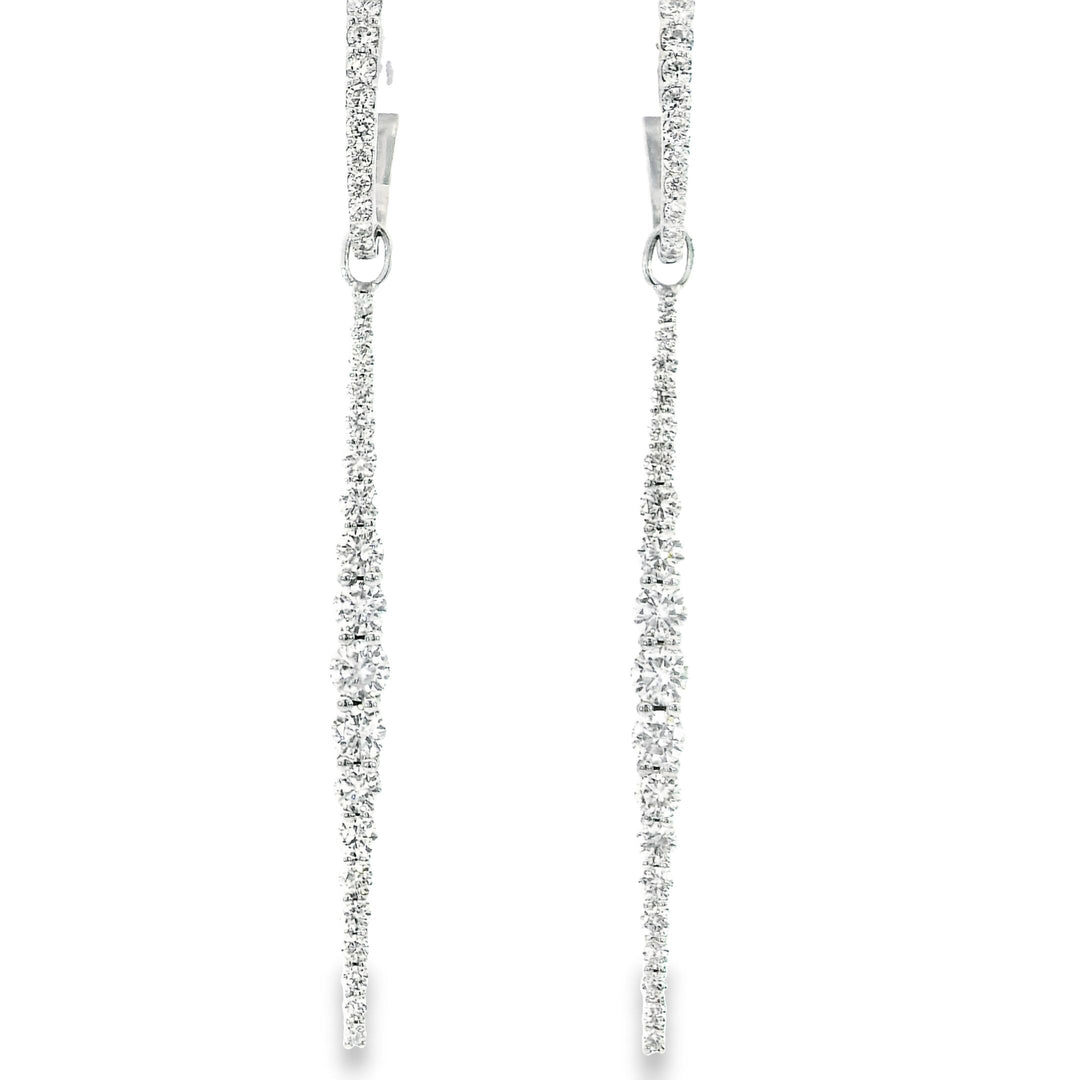 Graduated Diamond Charm Hoops