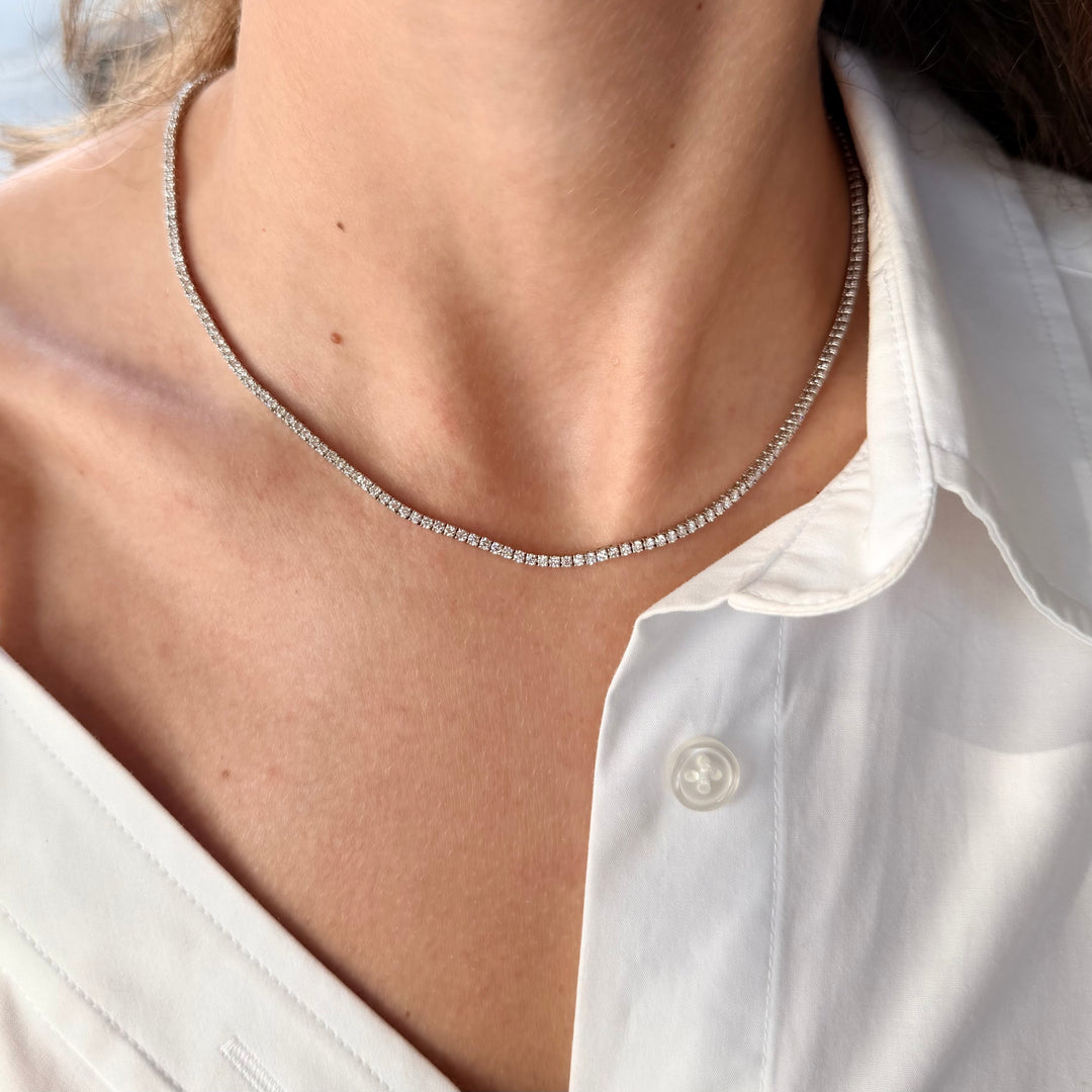 Three-Quarter Tennis Necklace