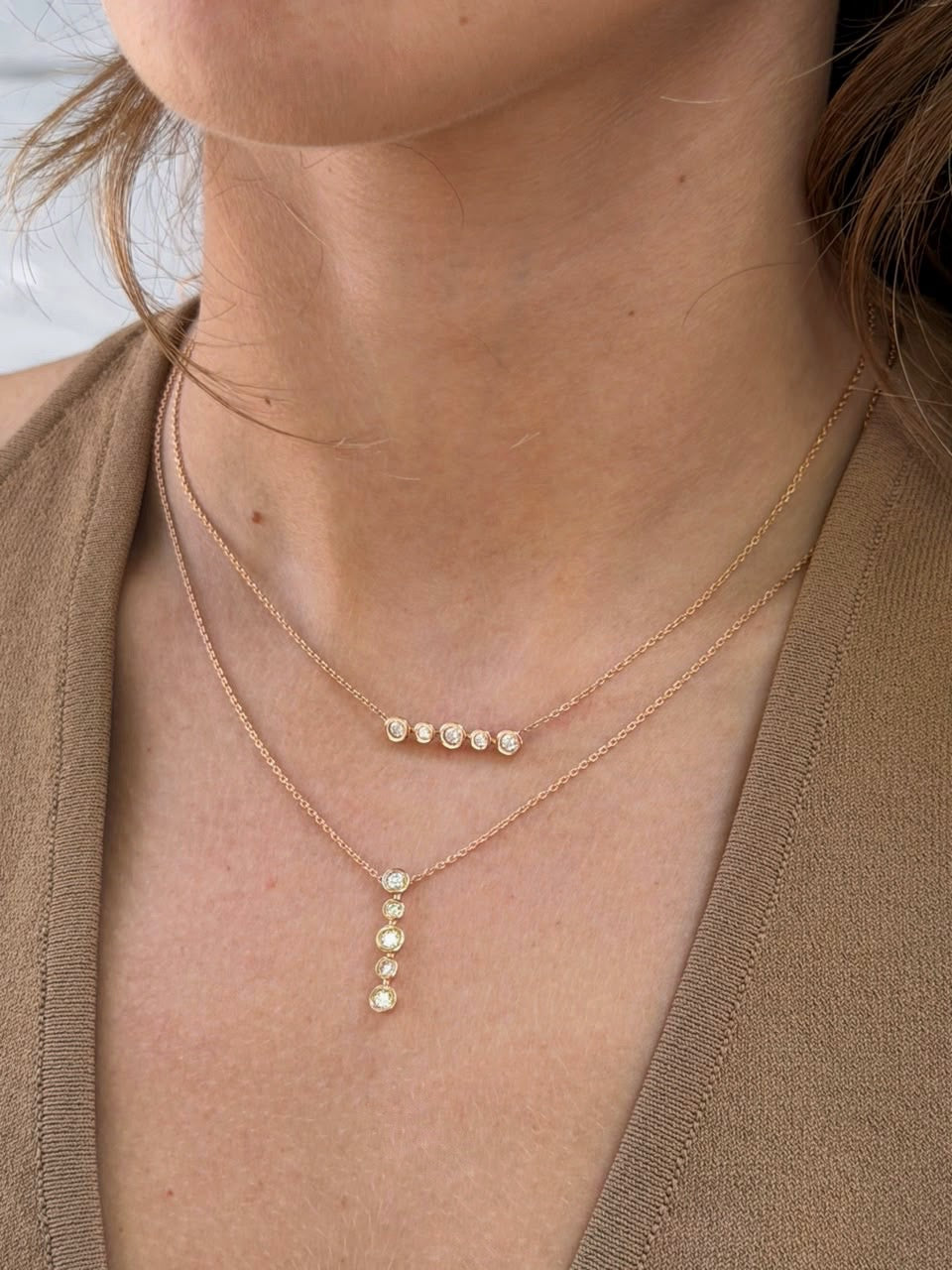 Bezel row necklace