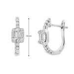 Load image into Gallery viewer, Classic Baguette &amp; Round Diamond Hoops
