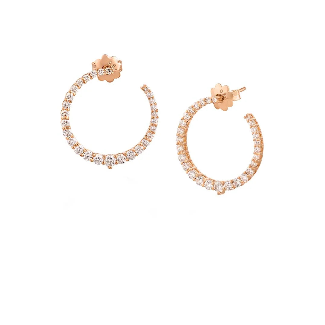 Graduating Halo Diamond Earrings