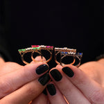 Load image into Gallery viewer, Emerald &amp; Diamond Bridge Ring
