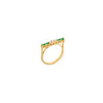 Load image into Gallery viewer, Emerald &amp; Diamond Bridge Ring
